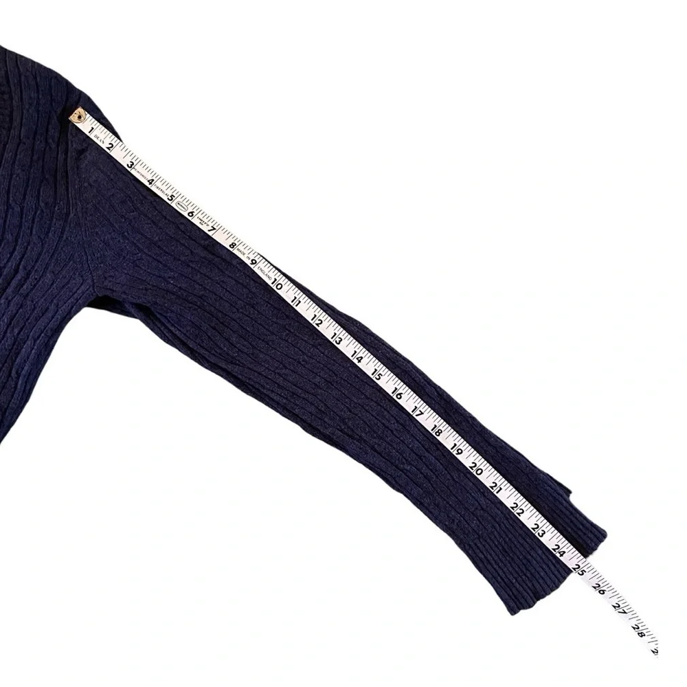 Navy Blue Long Sleeve Scoop Neck Sweater Large